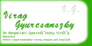 virag gyurcsanszky business card